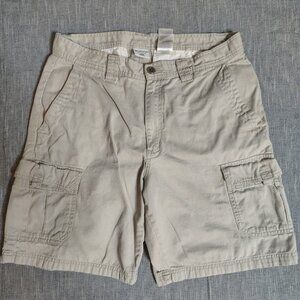 Vintage Columbia Cargo Shorts Mens Size 36 Beige Baggy Cotton Canvas Hiking